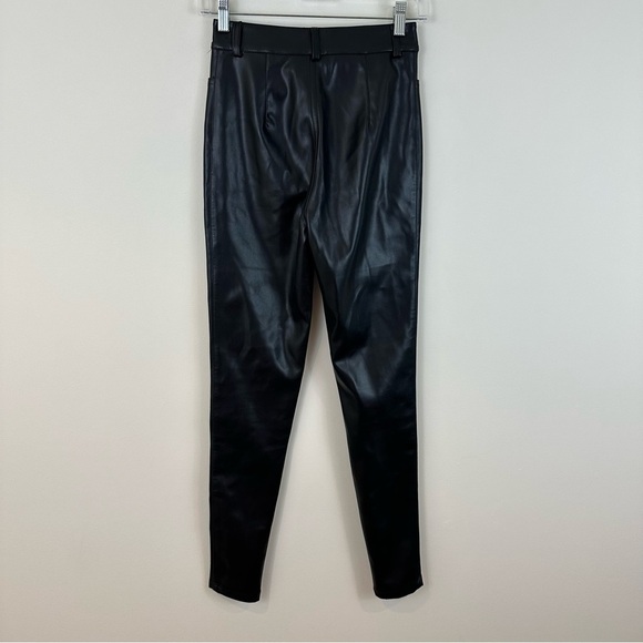Leau Black Faux Leather Zip Ankle Pants Skinny Fit Size Small - Picture 5 of 6